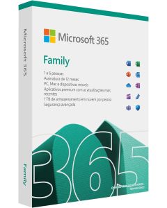 Microsoft 365 Family | Office 365 apps | 1TB na nuvem por usuário | até 6 usuários | assinatura anual | Nova Versão